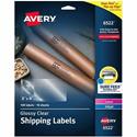 Avery&reg; Shipping Labels, Glossy Clear, 2" x 4" , 100 Labels (6522) - x 2" Width x 4" Length - Permanent Adhesive - Rectangle - Inkjet, Laser - Glossy - Clear - Film - Permanent Adhesive, Jam Resistant, Easy Peel, Pop Up Edge - 10 / Sheet - 10 Tota