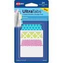 Avery&reg; UltraTabs Color Design 2-sided Multiuse Tabs - 24 Tab(s) - 1.50" Tab Height x 2" Tab Width - Clear Film, Pink Paper, Green, Blue Tab(s) - 24 / Pack