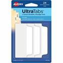 Avery&reg; UltraTabs Filing Tabs - 24 Tab(s) - 1.50" Tab Height x 3" Tab Width - Clear Film, White Paper Tab(s) - 1 Pack