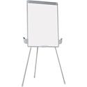 MasterVision Dry-erase Portable Tripod Easel - 29" (2.4 ft) Width x 41" (3.4 ft) Height - White Melamine Surface - Gray Aluminum Frame - Silver Stand - Rectangle - Portable, Desktop, Floor Standing - 1 Each - TAA Compliant