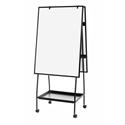 MasterVision Melamine Double-sided Easel - 29.5" (2.5 ft) Width x 41.7" (3.5 ft) Height - Melamine Surface - Black Aluminum Frame - Black Stand - Rectangle - Portable - Assembly Required - 1 Each - TAA Compliant