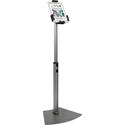 Kantek Adjustable Floor-Mount Tablet Kiosk Stand with Security Locking System - Up to 10.10" Screen Support - 46.50" Height x 17.40" Width - Floor - Steel - Black, Silver - Locking System