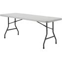 Lorell Extra-Capacity Ultra-Lite Folding Table - Light Gray Top - Dark Gray Base - 750 lb Capacity - 96" Table Top Width x 30" Table Top Depth - 29.25" Height - Gray - High-density Polyethylene (HDPE) Top Material - 1 Each