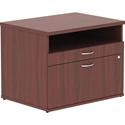 Lorell Relevance Series 2-Drawer File Cabinet Credenza w/Open Shelf - 23.1" Height x 29.5" Width x 22" Depth - Total Drawer(s): 2 - 1 Shelve(s) - Finish: Mahogany, Laminate - 1 Each