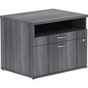 Lorell Relevance Series 2-Drawer File Cabinet Credenza w/Open Shelf - 23.1" Height x 29.5" Width x 22" Depth - Total Drawer(s): 2 - 1 Shelve(s) - Finish: Charcoal, Laminate - 1 Each