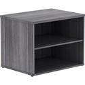 Lorell Relevance Series Storage Cabinet Credenza w/No Doors - 23.1" Height x 29.5" Width x 22" Depth - 2 Shelve(s) - Finish: Weathered Charcoal, Laminate - 1 Each