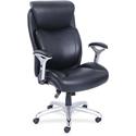 Lorell Wellness by Design Big & Tall Chair with Flexible Air Technology - Black Seat Color - Bonded Leather Seat Material - Black Back Color - Bonded Leather Back Material - 5-star Base - Armrest - 1 Each