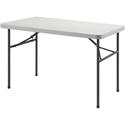 Lorell Ultra-Lite Banquet Table - Light Gray Rectangle Top - Dark Gray Base - 450 lb Capacity - 48" Table Top Width x 30" Table Top Depth x 2" Table Top Thickness - 29" Height - Indoor, Outdoor, Banquet - Gray - High-density Polyethylene (HDPE) Top M