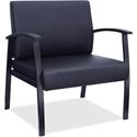 Lorell Big & Tall Guest Chair - Steel Frame Material - Four-legged Base - Black - Bonded Leather - Armrest - 1 Each