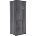 Lorell Essentials/Revelance Tall Storage Cabinet - 65.6" Height x 23.6" Width x 23.6" Depth - Total Drawer(s): 2 - 2 Shelve(s) - Material: Medium Density Fiberboard (MDF), Particleboard - Finish: Weathered Charcoal - Abrasion Resistant - 1 Each