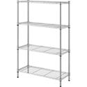Lorell Light-Duty Wire Shelving - 4 Tier(s) - 54" Height x 36" Width x 14" Depth - Floor - Sturdy - Epoxy - Silver - Plastic, Metal, Steel - 1 Each