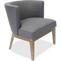 Lorell Accent Guest Chair - Walnut Frame Color - Wood Frame Material - Four-legged Base - Gray - Linen - 1 Each