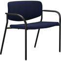 Lorell Avent Big & Tall Upholstered Guest Chair with Arms - Dark Blue Seat Color - Steel, Crepe Fabric Seat Material - Dark Blue Back Color - Steel Back Material - Powder Coated, Black Frame Color - Tubular Steel Frame Material - Four-legged Base - A