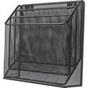 Lorell Mesh Desktop Organizer - 3 Tier(s) - 11.42" Height x 3.54" Width x 12.72" Length - Desktop - Durable - Black - Metal - 1 Each