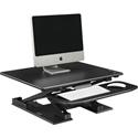 Lorell Electric Desk Riser with Keyboard Tray - Up to 33" Screen Support - Flat Panel Display Type Supported - 17.13" Height x 28.75" Width x 35.75" Depth - Desktop - Aluminum - Black