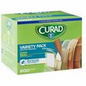 Curad Variety Pack 4-sided Seal Bandages - Assorted - Fabric, Plastic - 200 / Box