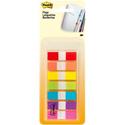 Post-it&reg; Flags in On-the-Go Dispenser - 1/2" Flag/Note Width x 1 3/4" Flag/Note Length - Red, Orange, Yellow, Green, Blue, Purple, Pink - Self-stick - 1 Pack