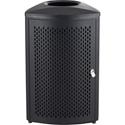 Safco Nook Indoor Waste Receptacle - 13 gal Capacity - Triangular - Durable, Powder Coated, Perforated, Corrosion Resistance, Latch Door - 29.5" Height x 16.5" Width x 16.5" Depth - Steel - Black - 1 Each