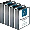 Business Source Round-ring View Binder - 2" Binder Capacity - Letter - 8 1/2" x 11" Sheet Size - 475 Sheet Capacity - Fastener(s): Round Ring - Pocket(s): 2, Internal - Polypropylene - Black - Wrinkle-free, Gap-free Ring, Clear Overlay, Non Locking M