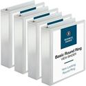 Business Source Round-ring View Binder - 2" Binder Capacity - Letter - 8 1/2" x 11" Sheet Size - 475 Sheet Capacity - Fastener(s): Round Ring - Pocket(s): 2, Internal - Polypropylene - White - Wrinkle-free, Gap-free Ring, Clear Overlay, Non Locking M