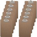 Business Source Mini Clipboard with Standard Metal Clip - Standard - 6" x 9" Sheet Size - Hardboard - Brown - 12 / Box