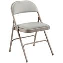 Lorell Padded Folding Chairs - Beige Seat Color - Fabric Seat Material - Beige Back Color - Fabric Back Material - Powder Coated Frame Color - Steel Frame Material - 1 Carton