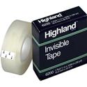 Highland Matte-finish Invisible Tape - 36 yd Length x 0.75" Width - 1" Core - Matte - Clear - For Mending, Holding, Splicing - 12 / Pack