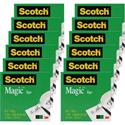 Scotch 3/4"W Magic Tape - 36 yd Length x 0.75" Width - 1" Core - Matte - Clear - Split Resistant, Tear Resistant - For Mending, Splicing - 12 / Pack