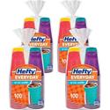 Hefty Everyday 16 oz Disposable Party Cups - 16 fl oz - Yellow, Purple, Red, Teal, Assorted Bright - Plastic - Cold Drink, Party - 100/Pack - 4 / Carton