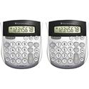 Texas Instruments TI-1795SV SuperView Calculators - Dual Power, Angled Display, Sign Change - 8 Digits - LCD - Battery/Solar Powered - 1" Height x 4.3" Width x 5.1" Length - Gray - 2 / Bundle