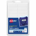 Avery&reg; No-Iron Fabric Labels - Waterproof - 1/2" Widthss x 1 3/4" Length - Permanent Adhesive - Rectangle - Matte - White - Film - Permanent Adhesive, Durable, Washing Resistant, Dryer Safe - 18 / Sheet - 3 Total Sheets - 54 Total Label(s) - 54/P