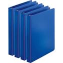 Business Source Basic Round Ring Binder - 1" Binder Capacity - Letter - 8 1/2" x 11" Sheet Size - 225 Sheet Capacity - 3 Ring(s) - Fastener(s): Round Ring - Pocket(s): Inside Front & Back - Chipboard, Polypropylene - Dark Blue - 12.80 oz - Sturdy, Ex