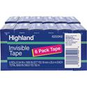 Highland 3/4"W Matte-finish Invisible Tape - 27.78 yd Length x 0.75" Width - 1" Core - Matte - Clear - For Mending, Holding, Splicing - 6/Pack - 2 / Bundle