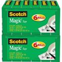 Scotch 3/4"W Magic Tape - 36 yd Length x 0.75" Width - 1" Core - Matte - Clear - Split Resistant, Tear Resistant - For Mending, Splicing - 6/Pack - 2 / Bundle