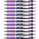 EnerGel EnerGel RTX Liquid Gel Pens - 0.7 mm Medium Needle Pen Point - Refillable - Retractable - Violet Ink - Gel-based - Blue Barrel - Stainless Steel Tip - 12 / Box
