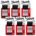 Sharpie Twin Tip Permanent Markers - Fine, Ultra Fine Marker Point - Black Ink - Alcohol Based - 4/Pack - 6 / Bag