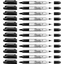 Sharpie Twin Tip Permanent Markers - Ultra Fine, Fine Marker Point - Black Ink - Alcohol Based - 12 / Box