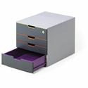 DURABLE VARICOLOR 4 Safe - 4-Drawer - 4 Drawer(s) for Document - Letter - Lockable - Gray, Multicolor