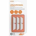 Slice Rounded Tip Ceramic Utility Blades - 2.60" Length - Non-conductive, Non-magnetic, Rust Resistant, Reversible, Non-sparking - Zirconium Oxide - White - 1 Pack