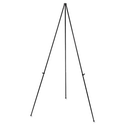 Heavy-Duty Instant Setup Foldaway Easel, Adjusts 25" to 63" High, Aluminum, Black