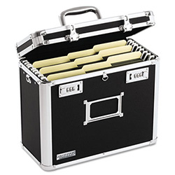 Locking File Chest, Letter Files, 13.75" x 7.25" x 12.25", Black