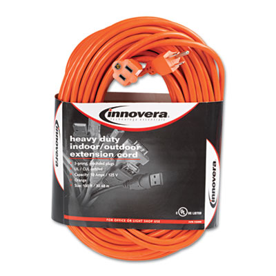 Indoor/Outdoor Extension Cord, 100 ft, 10 A, Orange