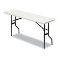 IndestrucTable Classic Folding Table, Rectangular, 72" x 18" x 29", Platinum