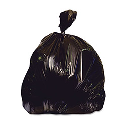 Reprocessed Resin Can Liners, 60 gal, 1.5 mil, 38" x 58", Black, 100/Carton