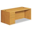 10700 Series Single Pedestal Desk with Full-Height Pedestal on Left, 72" x 36" x 29.5", Harvest