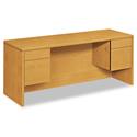 10500 Series Kneespace Credenza With 3/4-Height Pedestals, 72w x 24d x 29.5h, Harvest