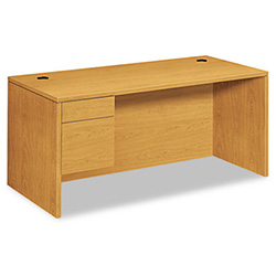 10500 Series "L" Workstation Single Pedestal Desk, 66" x 30" x 29.5", Harvest