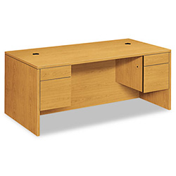 10500 Series Double 3/4-Height Pedestal Desk, Left and Right: Box/File, 72" x 36" x 29.5", Harvest