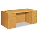 10700 Series Double Pedestal Desk with Full-Height Pedestals, 72" x 36" x 29.5", Harvest