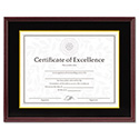 Hardwood Document/Certificate Frame w/Mat, 11 x 14, 8 1/2 x 11, Mahogany